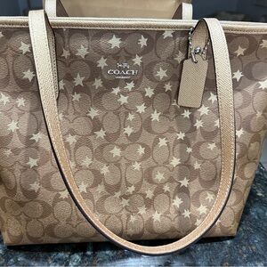 Coach Brown Signature Star Tote